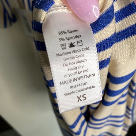 LULAROE XS Julia dress tan vertical stripe NWT - Picture 6 of 7